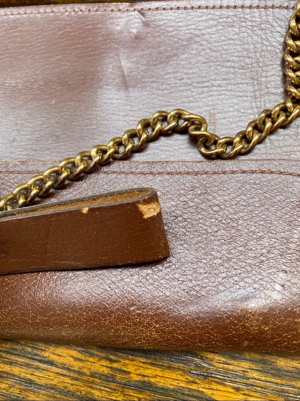 Vintage Leather Chain Wallet USA made